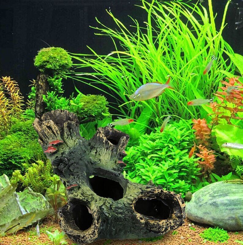 Hollow Tree Stump Aquarium Decoration