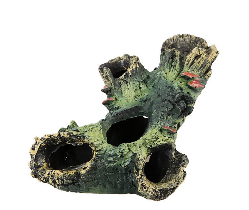 Hollow Tree Stump Aquarium Decoration