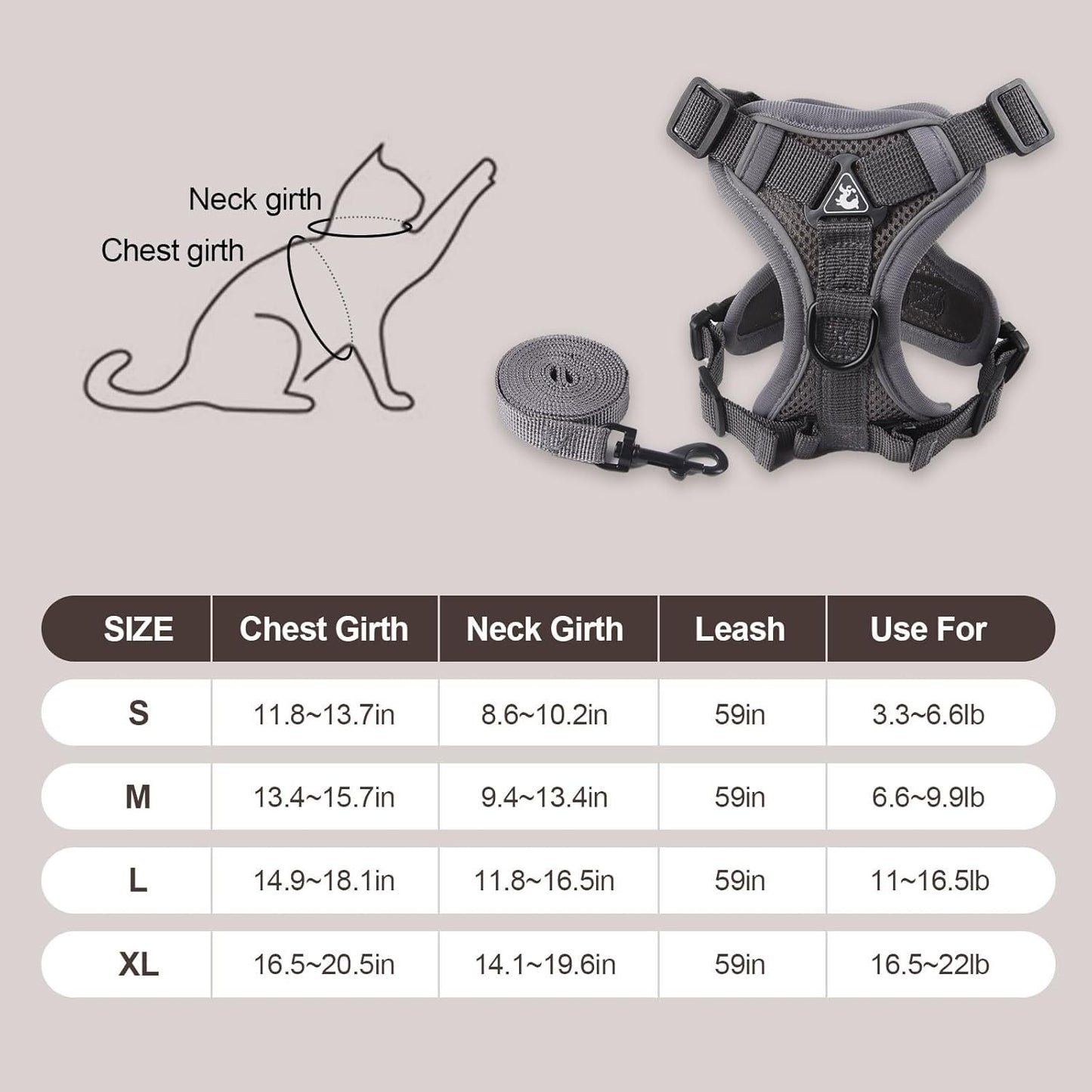 Reflective  Cat Harness And Leash